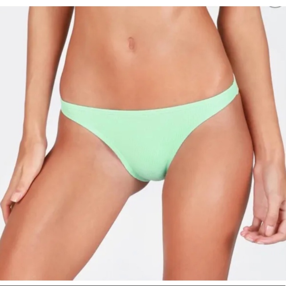 SUGARCOAST by Lolli Swim Mint Green Ribbed Bikini Bottoms in Small or Medium NEW